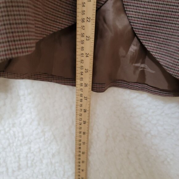 MNG By Mango Blazer Sportcoat Womens Size‎ 10 Brown Check Pattern One Button - Picture 9 of 9